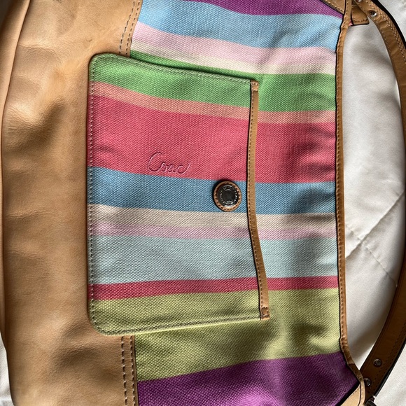 Coach Multicolor Striped Canvas Bag - Picture 1 of 3